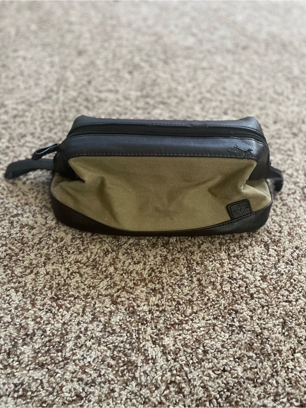 Dockers Men’s Canvas & Leather Travel Dopp Kit / Toiletry Bag